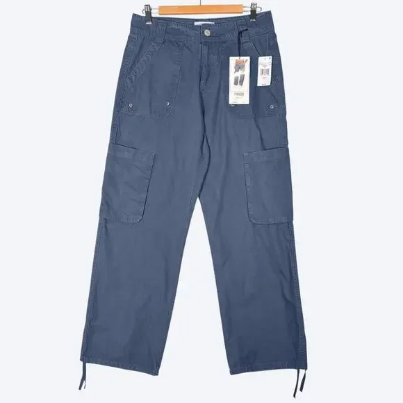 Brand New Vanilla Star Blue Cargo Pants Women's 8 Lightweight Utility Pockets - Picture 1 of 9
